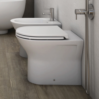 RAK Feeling Rimless Back to Wall Toilet with Soft Close Seat - Matt White | Product Image