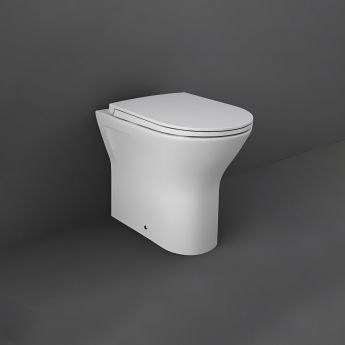 RAK Feeling Rimless Back to Wall Toilet with Soft Close Seat - Matt White | Product Image