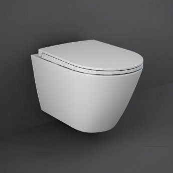 RAK Feeling Rimless Wall Hung Toilet with Soft Close Seat - Matt White | Product Image