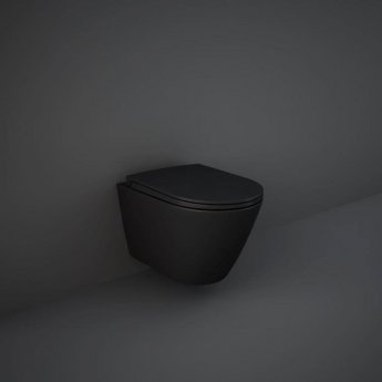 RAK Feeling Rimless Wall Hung Pan Matt Black - Excluding Seat