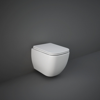 RAK Feeling Rimless Wall Hung Pan with Hidden Fixations Matt White - Excluding Seat