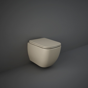 RAK Feeling Rimless Wall Hung Toilet Hidden Fixations with Soft Close Seat - Matt Cappuccino | Product Image