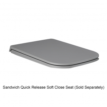 RAK Feeling Rimless Back to Wall Pan 525mm Projection Matt Grey - Excluding Seat | Product Image