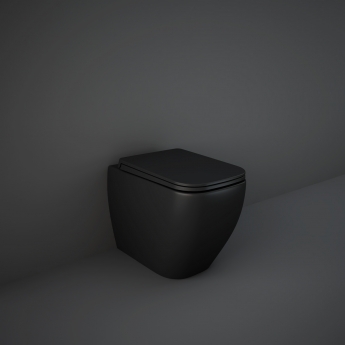 RAK Feeling Rimless Back to Wall Toilet 525mm Projection with Soft Close Seat - Matt Black