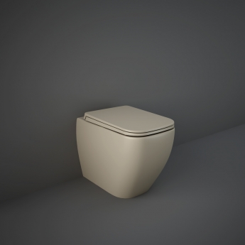 RAK Feeling Rimless Back to Wall Toilet 525mm Projection with Soft Close Seat - Matt Cappuccino | Product Image