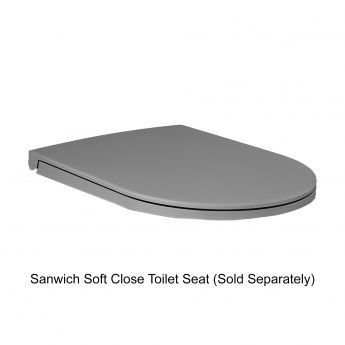 RAK Feeling Rimless Wall Hung Pan Matt Grey - Excluding Seat | Product Image