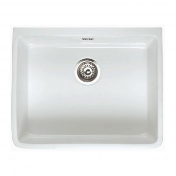RAK Gourmet 2 Ceramic Belfast Kitchen Sink 1.0 Bowl 595mm L x 475mm W - Alpine White