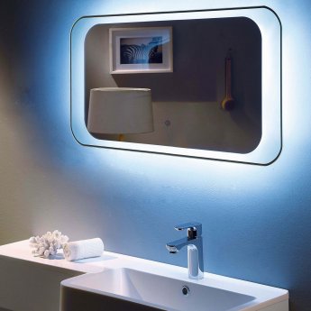RAK Moon LED Mirrors with Switch and Demister Pad 600mm H x 800mm W