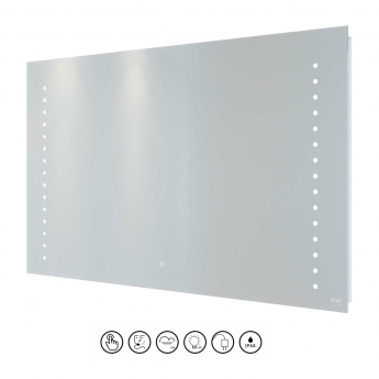 RAK Hestia LED Landscape Mirror with Switch and Demister Pad 600mm H x 1000mm W Illuminated