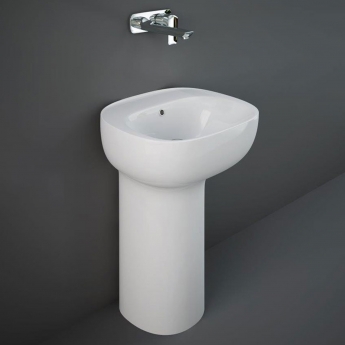 RAK Illusion Freestanding Wash Basin with Hidden Fixing 540mm Wide 0 Tap Hole - Alpine White