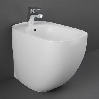 RAK Illusion Back to Wall with Hidden Fixing Bidet 520mm Projection 1 Tap Hole - Alpine White