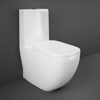 RAK Illusion Rimless Close Coupled Back to Wall Toilet with Soft Close Seat - Alpine White