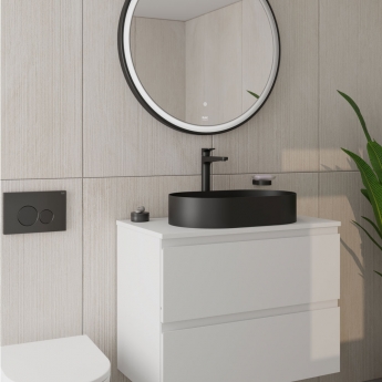 RAK Ingot Oval Countertop Wash Basin 550mm Wide - Black