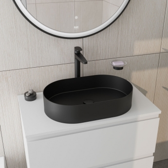 RAK Ingot Oval Countertop Wash Basin 550mm Wide - Black