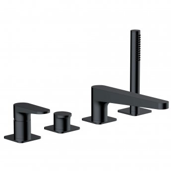 RAK Ischia 4-Hole Bath Shower Mixer Tap Pillar Mounted - Matt Black