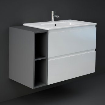 RAK Joy Wall Hung Open Storage Unit 200mm Wide - Grey