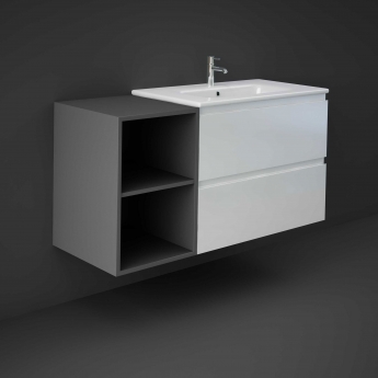 RAK Joy Wall Hung Open Storage Unit 400mm Wide - Grey