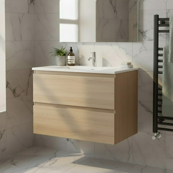 RAK Joy 800mm 2-Drawer Wall Hung Vanity Unit | Product Image