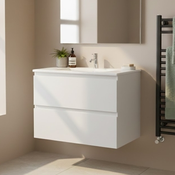 RAK Joy 800mm 2-Drawer Wall Hung Vanity Unit | Product Image