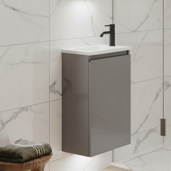 RAK Joy 400mm 1-Door Wall Hung Vanity Unit | Product Image