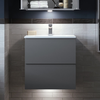 RAK Joy 600mm 2-Drawer Wall Hung Vanity Unit | Product Image