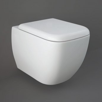 RAK Metropolitan Rimless Wall Hung Toilet Hidden Fixations 525mm Projection - Soft Close Seat
