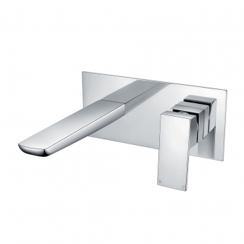 RAK Moon Wall Mounted Basin Mixer Tap with Back Plate - Chrome