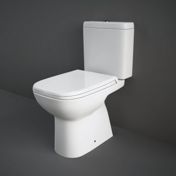 RAK Origin 62 Full Access Close Coupled Toilet with Push Button Cistern - Deluxe Soft Close Seat