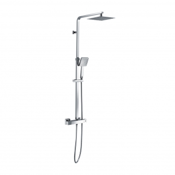 RAK Origin Thermostatic Square Bar Mixer Shower with Shower Kit + Fixed Head - Chrome