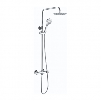 RAK Origin Thermostatic Round Bar Mixer Shower with Shower Kit + Fixed Head - Chrome
