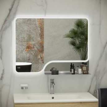 RAK Ornate LED Illuminated Bathroom Mirror with Demister Pad 600mm H x 1000mm W - Chrome | Product Image
