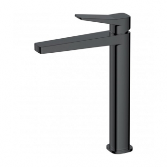 RAK Petit Square Tall Basin Mixer Tap Without Waste - Matt Black