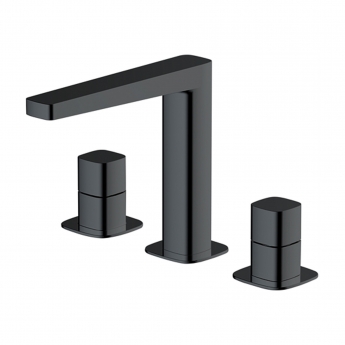 RAK Petit Square 3-Hole Basin Mixer Tap Deck Mounted - Matt Black | Product Image
