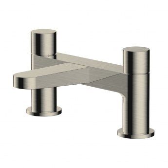 RAK Petit Round Bath Filler Tap Pillar Mounted - Brushed Nickel