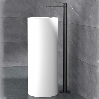 RAK Petit Round Freestanding Basin Mixer Tap - Matt Black