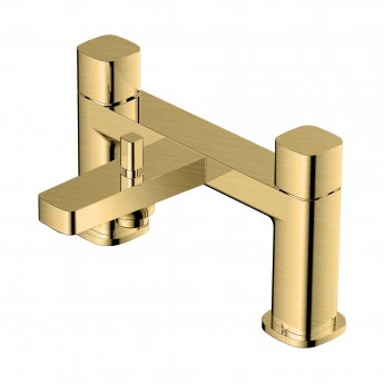 RAK Petit Square Bath Shower Mixer Tap Pillar Mounted - Brushed Gold | Product Image
