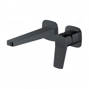 RAK Petit Square Wall Mounted Basin Mixer Tap - Matt Black
