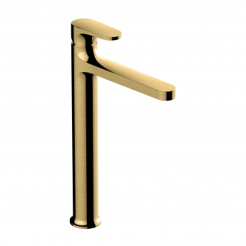 RAK Portofino Tall Basin Mixer Tap Without Waste - Brushed Gold