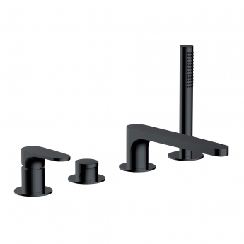 RAK Portofino 4-Hole Bath Shower Mixer Tap Pillar Mounted - Matt Black