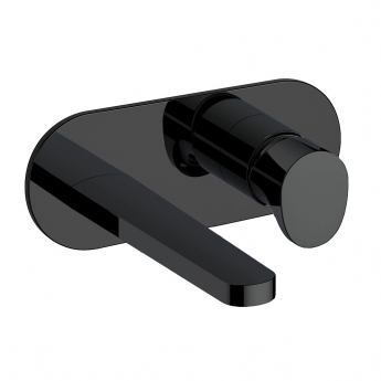 RAK Positano Wall Mounted Basin Mixer Tap with Back Plate - Matt Black