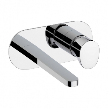 RAK Positano Wall Mounted Basin Mixer Tap with Back Plate - Chrome