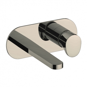 RAK Positano Wall Mounted Basin Mixer Tap with Back Plate - Brushed Nickel
