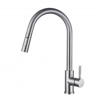 RAK Prague One Touch Kitchen Sink Mixer Tap with Pull Out Spout - Chrome