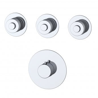 RAK Prima Tech Thermostatic 3 Outlet Concealed Shower Valve - Chrome