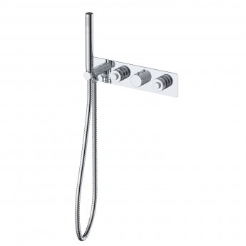 RAK Prima Tech Horizontal Thermostatic 2 Outlet Concealed Shower Valve with Shower Kit - Chrome