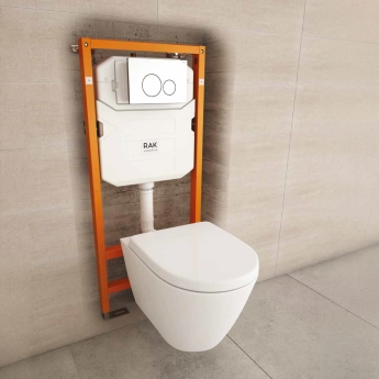 RAK Resort Rimless Wall Hung Toilet Bundle with Ecofix WC Frame | Product Image