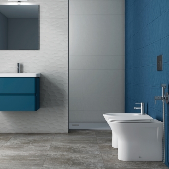 RAK Resort Rimless Back to Wall Toilet with Slim Sandwich Soft Close Seat