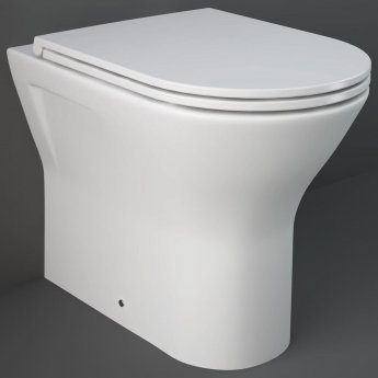 RAK Resort Rimless Back to Wall Toilet Comfort Height - Slim Sandwich Soft Close Seat