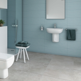 RAK Series 600 Basin and Semi Pedestal 520mm Wide - 1 Tap Hole