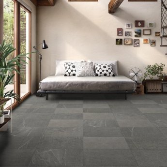 RAK Shine Stone Matt Tiles - 300mm x 600mm - Dark Grey (Box of 6)